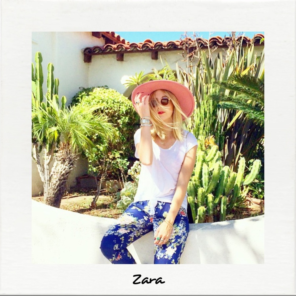 Zara Woman Silky Floral Pants